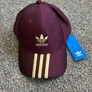 Adidas Maroon Cap with Gold Accents